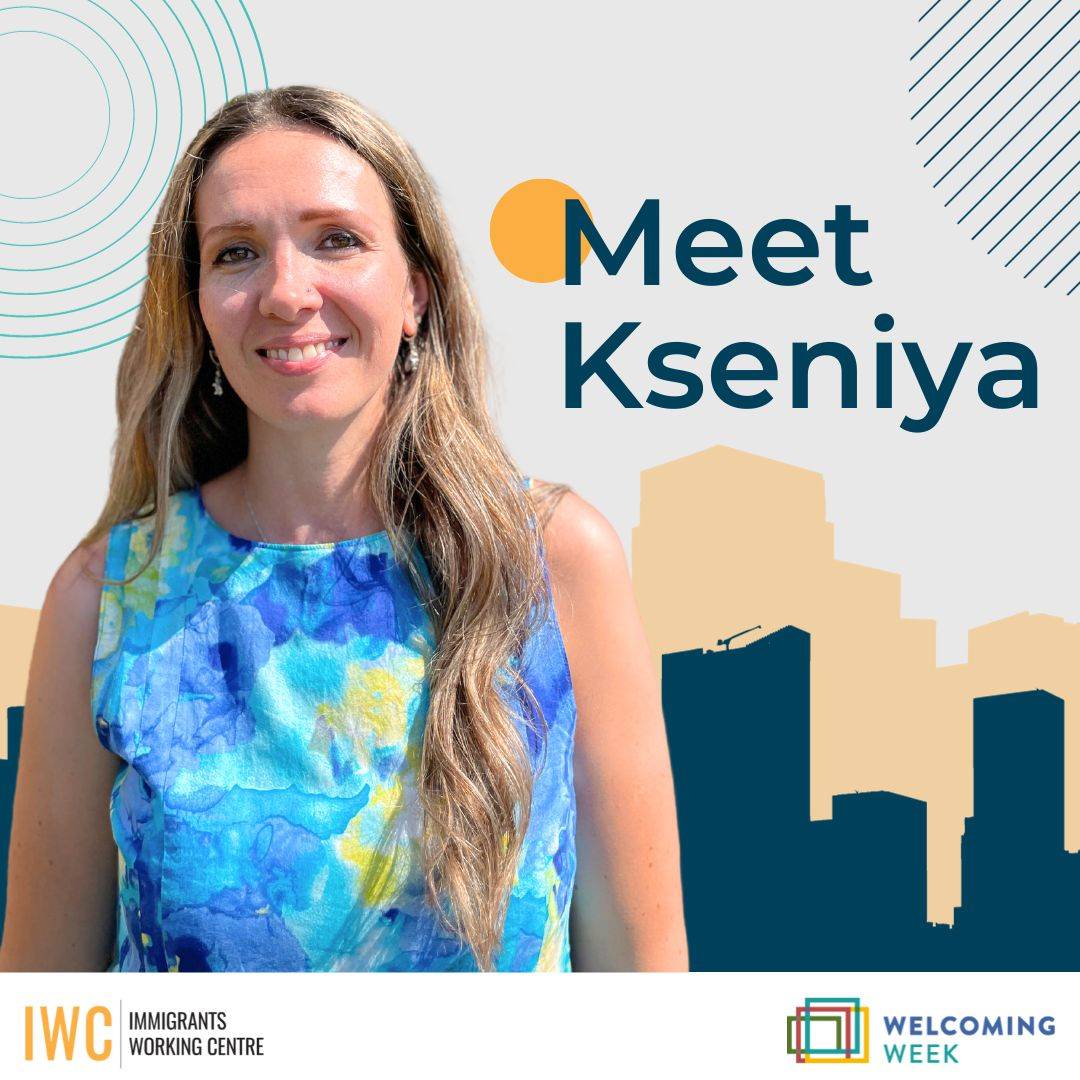 Kseniya, IWC settlement counsellor, smiling to the camera